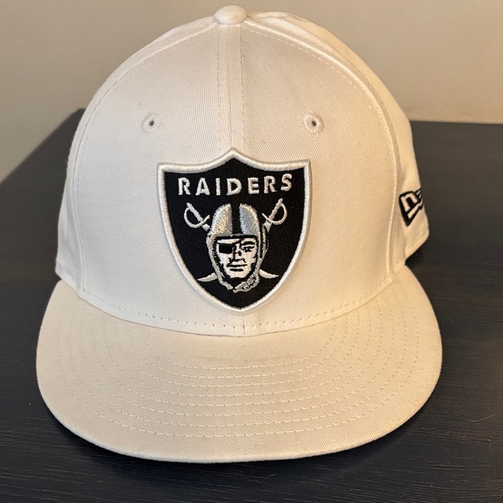 New Era White Raiders Cap
